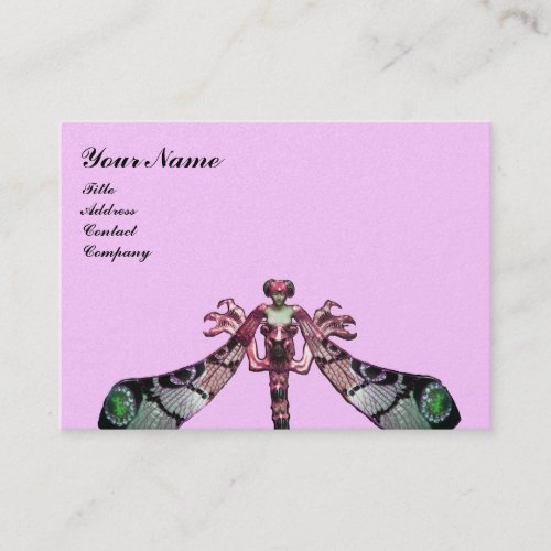 DRAGONFLY green black pink pearl paper Business Card