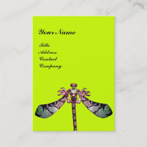 DRAGONFLY green black pink yellow Business Card