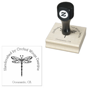 Dragonfly Handcrafted By Customizable Rubber Stamp