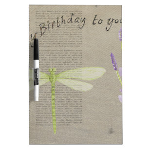 dragonfly happy birthday Dry-Erase board