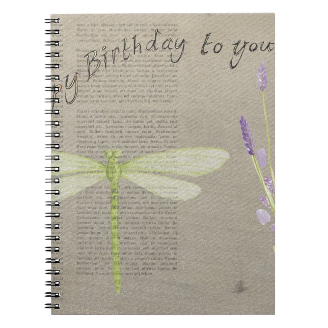 dragonfly happy birthday notebook (Front)