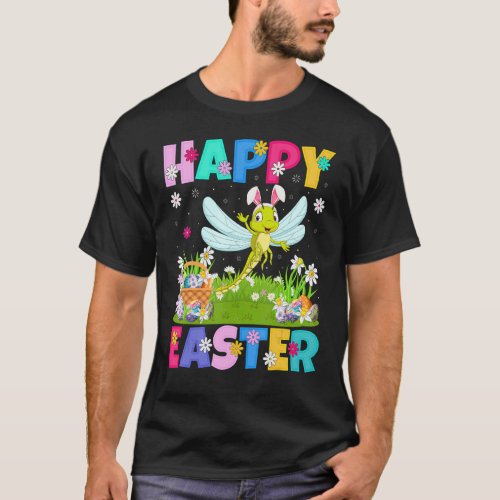 Dragonfly   Happy Easter Bunny Dragonfly Easter Su T_Shirt