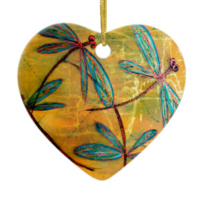 Dragonfly Haze Ceramic Ornament