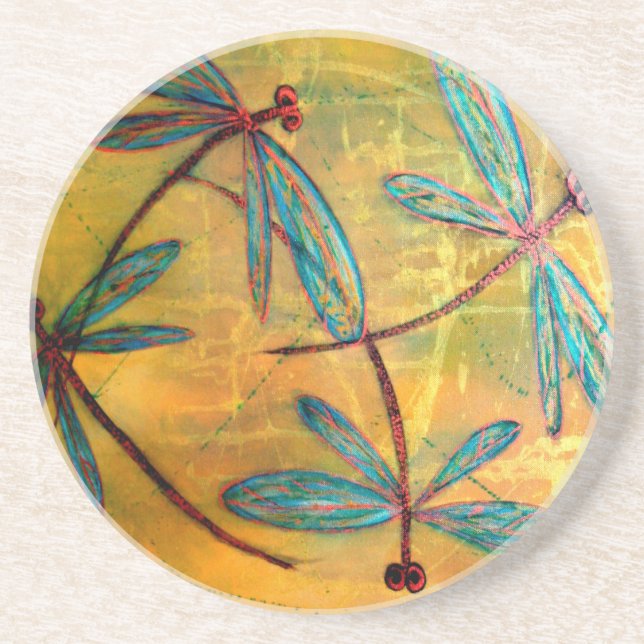 Dragonfly Haze Drink Coaster (Front)