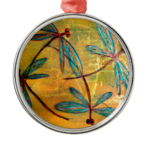 Dragonfly Haze Metal Ornament
