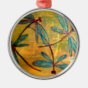Dragonfly Haze Metal Ornament