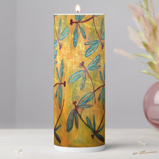 Dragonfly Haze Pillar Candle (In Situ)