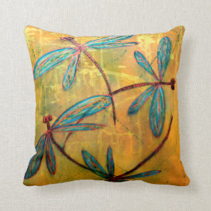 Dragonfly Haze Throw Pillow