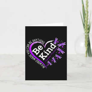 Dragonfly Heart Be Kind Purple Overdose Awareness  Card