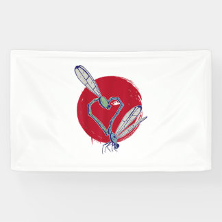 Dragonfly Heart Design Insect Love Lover Dragonfli Banner