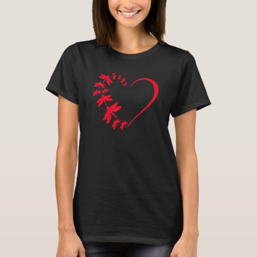 Dragonfly Heart Insect Bugs Spiritual Animal T_Shirt