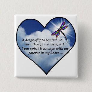 Dragonfly Heart Poem Button