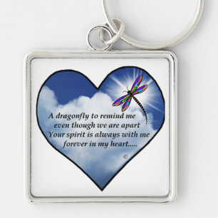 Dragonfly Heart Poem Keychain