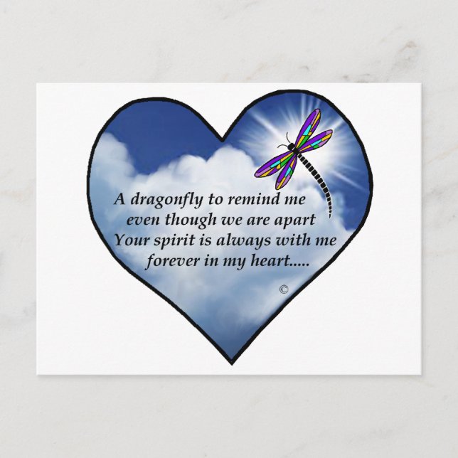 Dragonfly Heart Poem Postcard (Front)