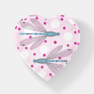 Dragonfly Heart Shape Paperweight
