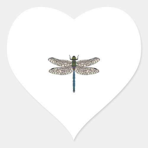 Dragonfly                            heart sticker