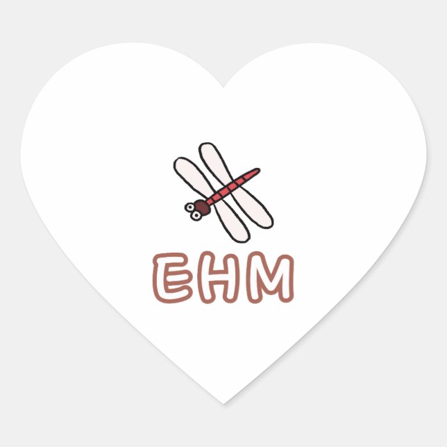Dragonfly                           heart sticker (Front)