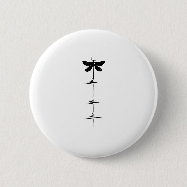 Dragonfly Heartbeat EKG Pulse Nature Insect Dragon Button (Front)