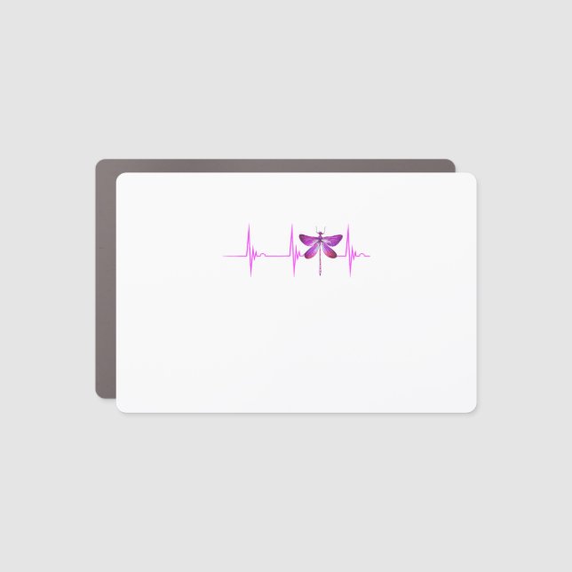 Dragonfly Heartbeat EKG Pulse Nature Insect Dragon Car Magnet (Front)