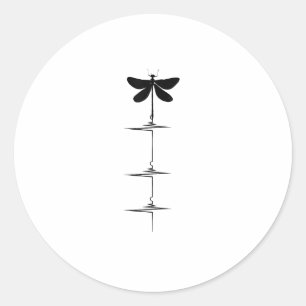 Dragonfly Heartbeat EKG Pulse Nature Insect Dragon Classic Round Sticker