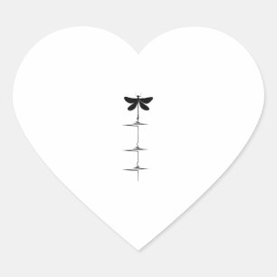Dragonfly Heartbeat EKG Pulse Nature Insect Dragon Heart Sticker