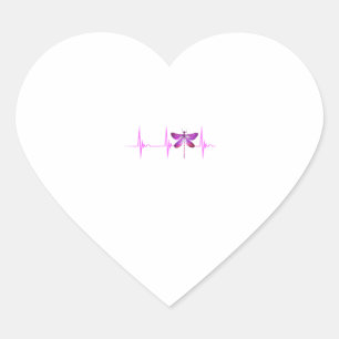 Dragonfly Heartbeat EKG Pulse Nature Insect Dragon Heart Sticker