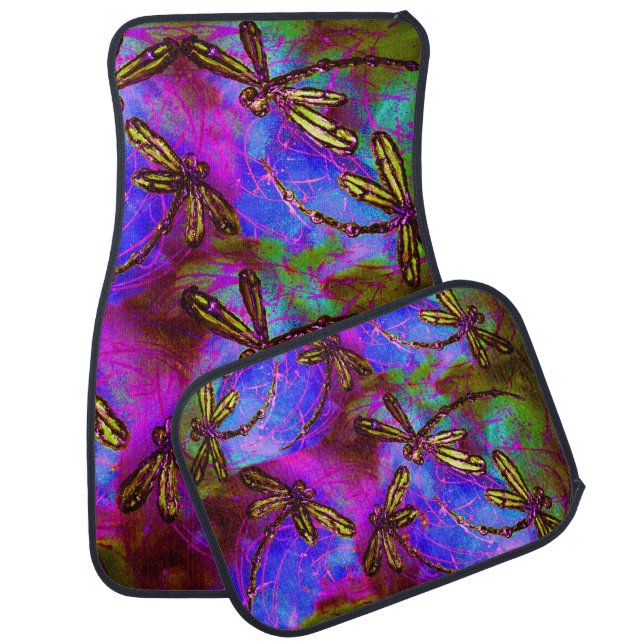 Dragonfly Hippy Flit Car Floor Mat (Set)