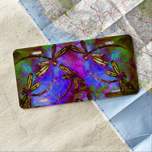 Dragonfly Hippy Flit  License Plate