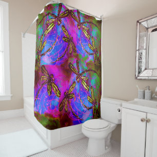 Dragonfly HIppy Flit Shower Curtain