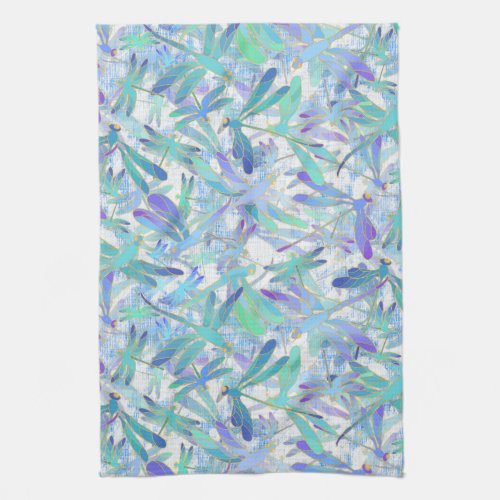 Dragonfly Holiday  White Kitchen Towel