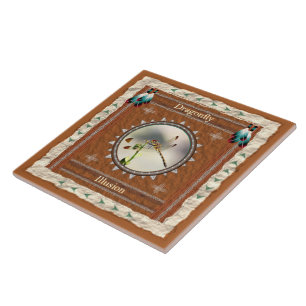 Dragonfly illusion Energy Ceramic Tile