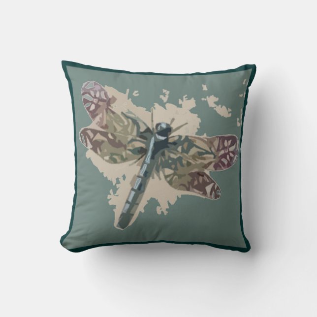 Dragonfly Image Throw Pillow (Front)