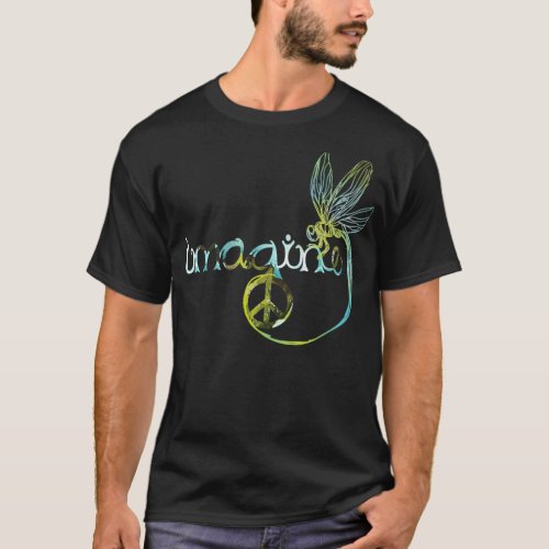 Dragonfly Imagine Hippie For Women Men  T_Shirt