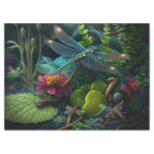 Dragonfly in a Colorful Garden Decoupage