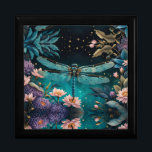 Dragonfly in a floral garden at night gift box<br><div class="desc">Dragonfly in a floral garden at night

AI ART CREATED BY MINX267</div>