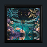 Dragonfly in a floral garden at night gift box<br><div class="desc">Dragonfly in a floral garden at night

AI ART CREATED BY MINX267</div>