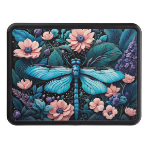 Dragonfly in a flower garden at night hitch cover