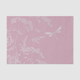 Dragonfly in a Pink Garden Tissue Paper