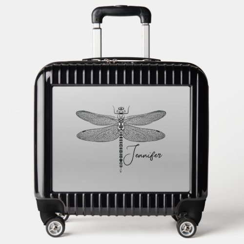 Dragonfly in Black and Gray Pilot or Carry On Case Luggage