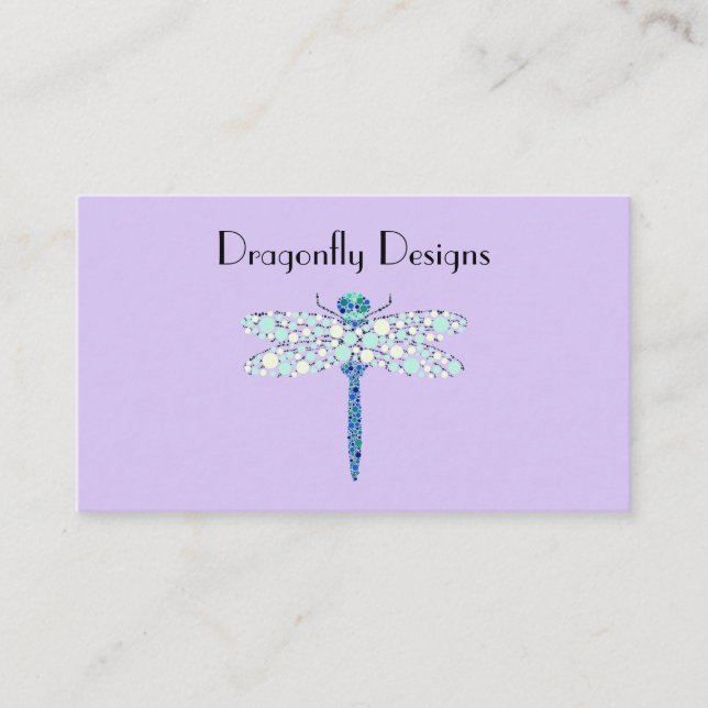 Dragonfly In Dots Business Card (Front)