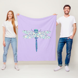 Dragonfly In Dots Fleece Blanket