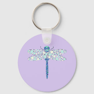 Dragonfly In Dots Keychain