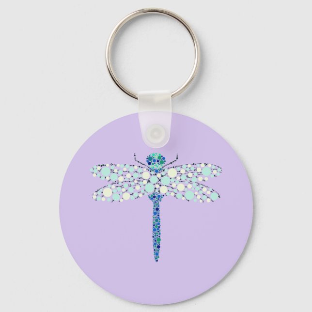 Dragonfly In Dots Keychain (Front)
