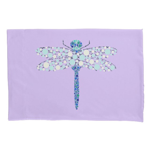 Dragonfly In Dots Pillow Case (Front)