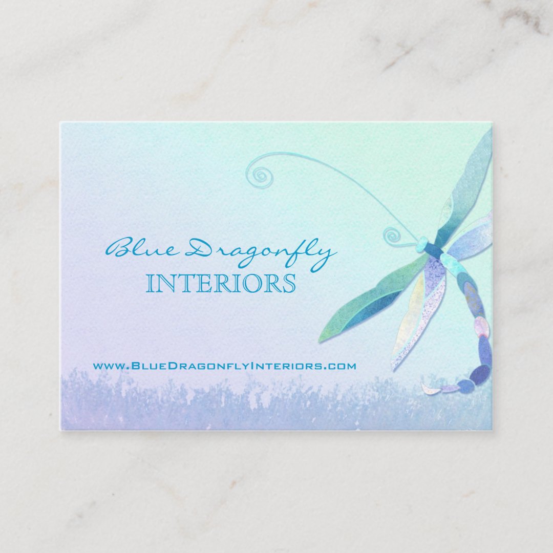 Dragonfly in Dreamy Field Unique Business Cards | Zazzle