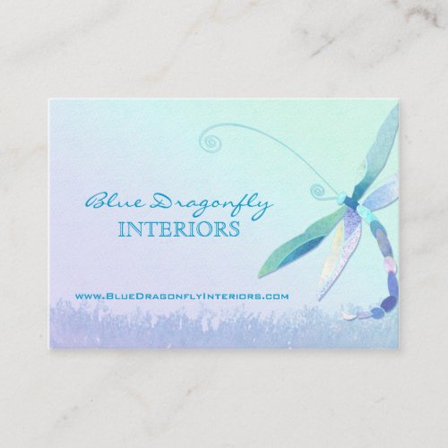 Dragonfly in Dreamy Field Unique Business Cards