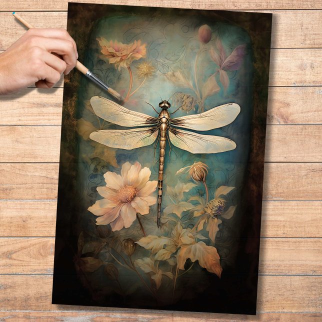 Dragonfly in Florals 2 Decoupage Paper (Creator Uploaded)