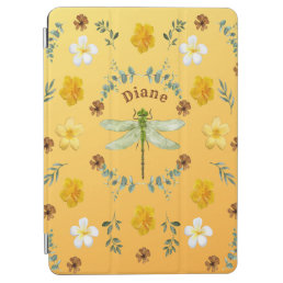 Dragonfly in Gold with Name iPad Air Cover