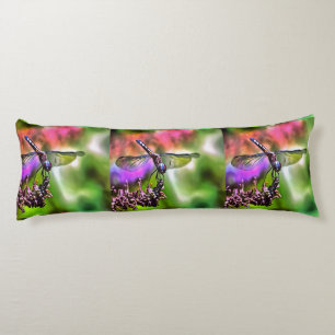 Dragonfly In Green and Blue Realistic Painting Body Pillow