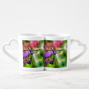 Dragonfly In Green and Blue Realistic Painting Coffee Mug Set